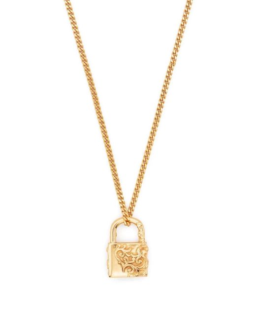 Emanuele Bicocchi Metallic Arabesque Padlock Pendant Necklace