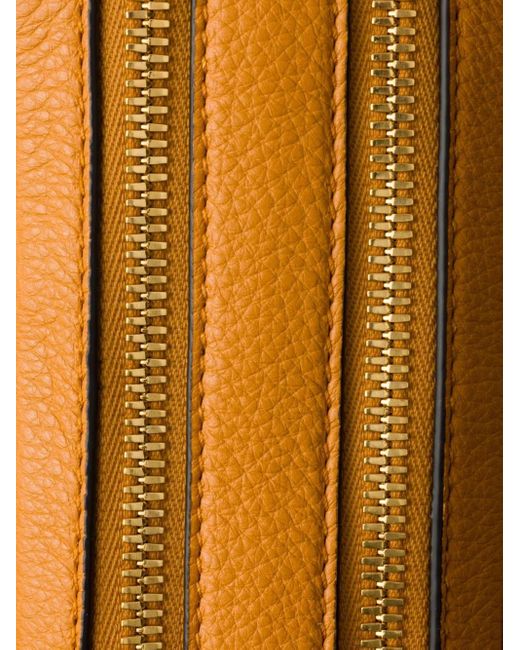 Prada Orange Petit Sac Porté Épaule En Cuir