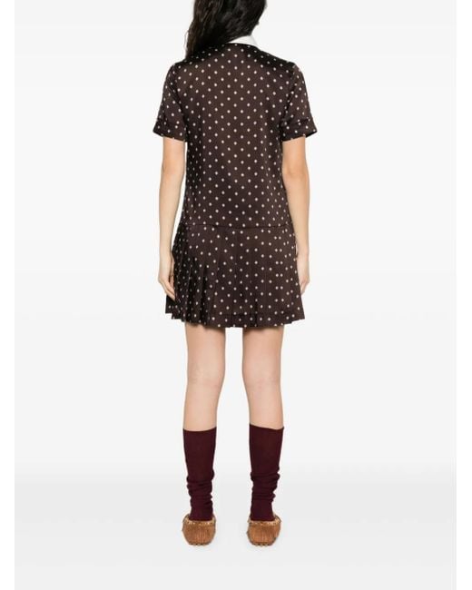 Sandro Black Geometric-Print Mini Dress