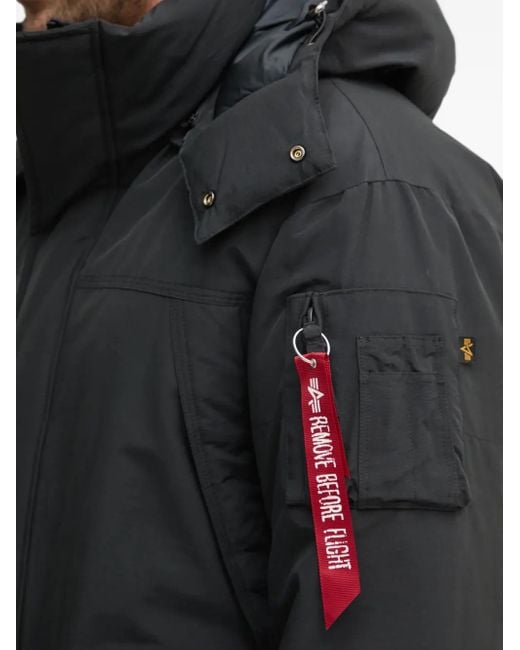 Parka Imbottito Con Cappuccio di Alpha Industries in Gray da Uomo