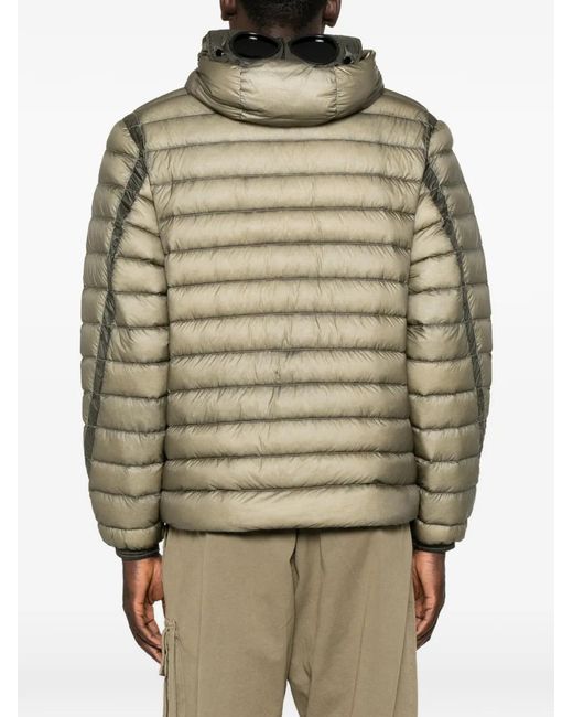 C P Company Natural Goggle-Detail Quilted Jacket for men