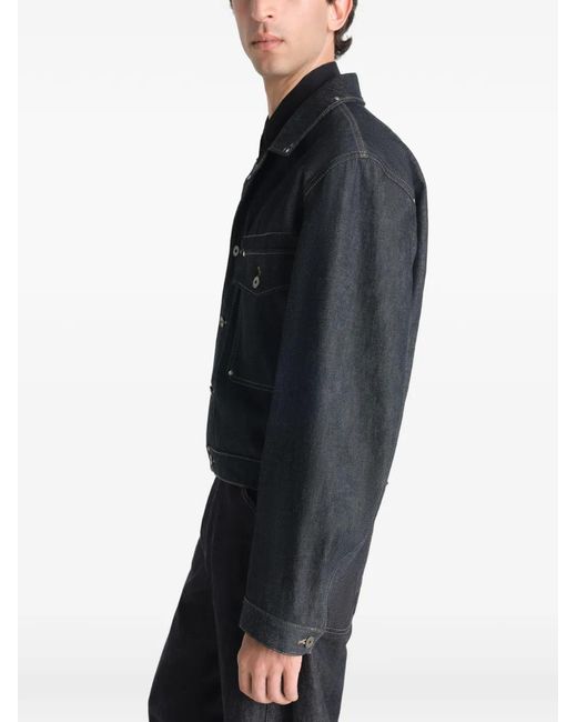 Lemaire Black Studded Denim Jacket for men