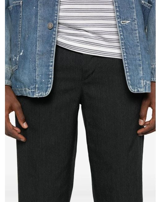 Visvim Black Pastoral Pinstripe Trousers for men