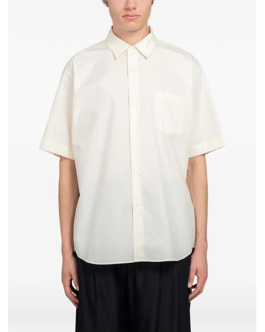 Ssstein White Oversized Short-Sleeve Shirt for men