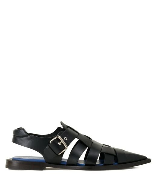 Lanvin Black Buckle Sandals for men