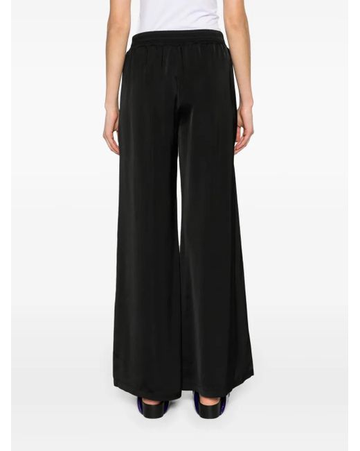 Fabiana Filippi Black Wide-Leg Satin Trousers