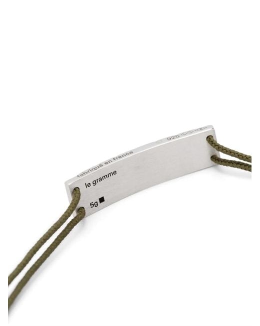 Le Gramme Metallic Buff-Top Pyramid-Guilloché Bracelet