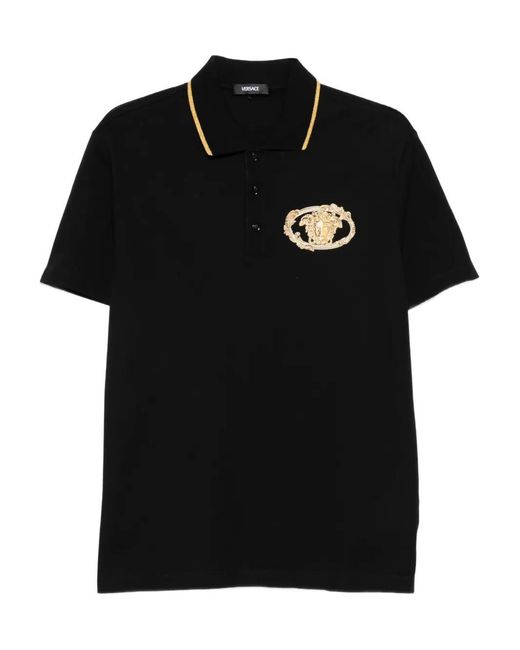 Versace Black Medusa Emblem Polo Shirt for men