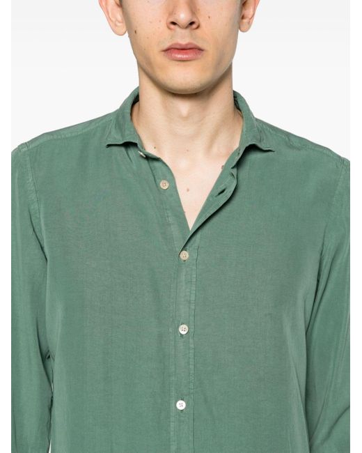 Boglioli Overhemd Met Gespreide Kraag in het Green voor heren
