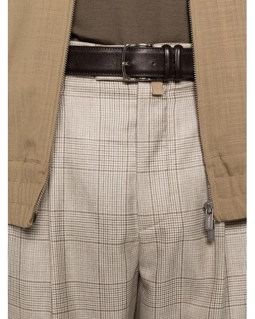 Jacob Cohen White Lucas Checked Pleated Trousers for men