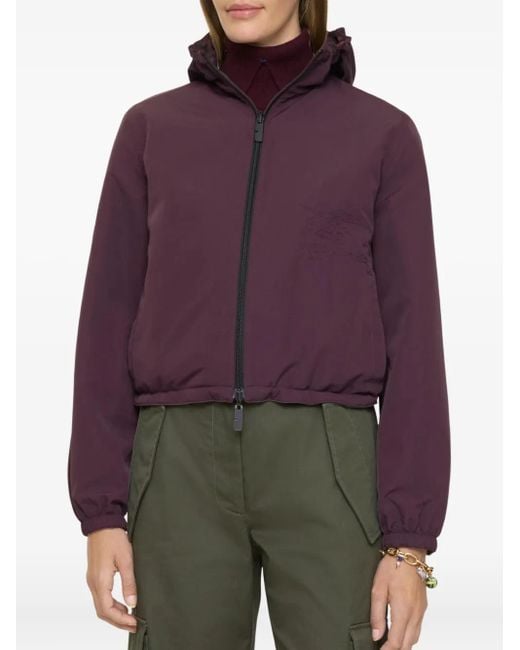 Burberry Purple Kapuzenjacke mit Karomuster