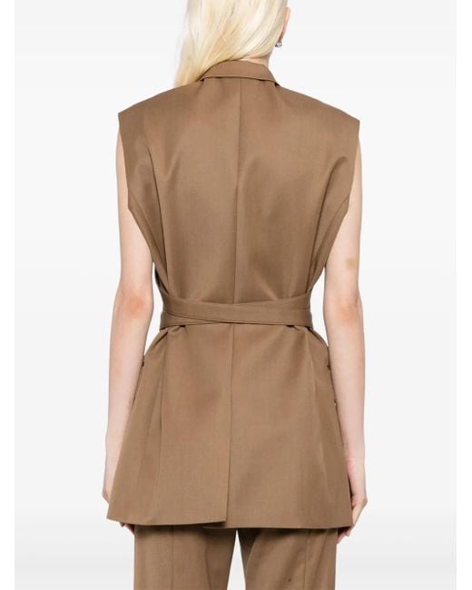 Monse Brown Cris-Cross Sleeveless Jacket