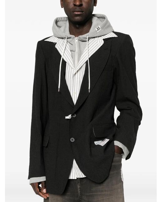 Maison Mihara Yasuhiro Black Blazer À Design Superposé for men