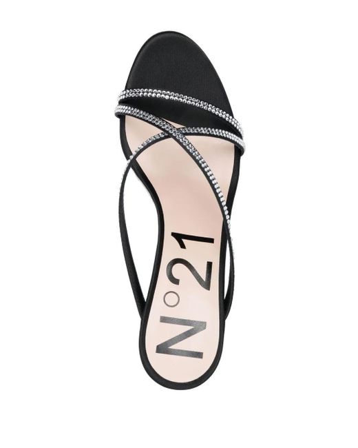 Sandales 70 mm à brides croisées N°21 en coloris Black