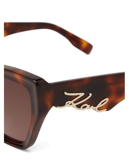 Karl Lagerfeld カットアウト サングラス Brown