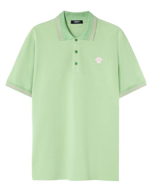 Versace Katoenen Poloshirt in het Green voor heren