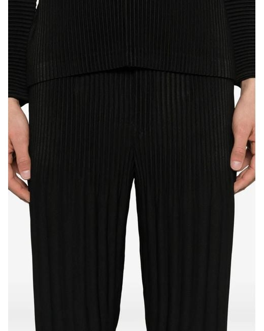 Homme Plissé Issey Miyake メンズ ブラック プリーツ テーパード