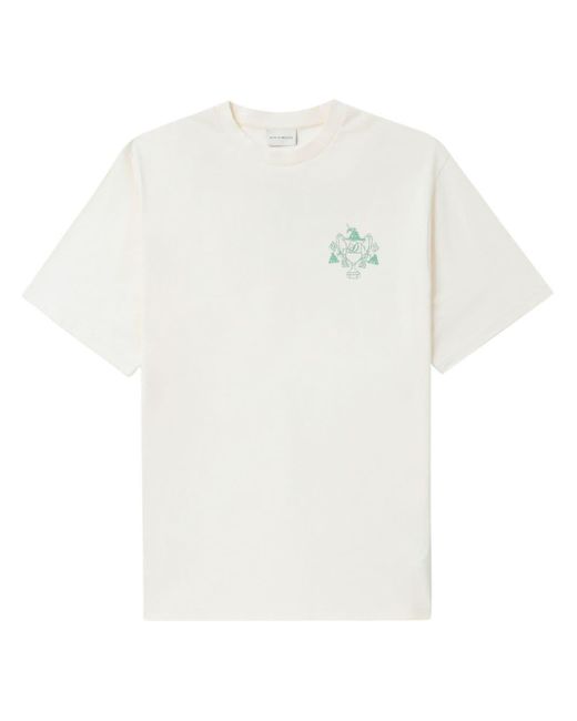 Drole de Monsieur White Graphic-print Cotton T-shirt for men