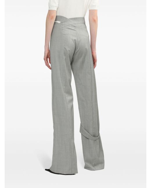 HELIOT EMIL Gray Wool Asymmetric Trousers