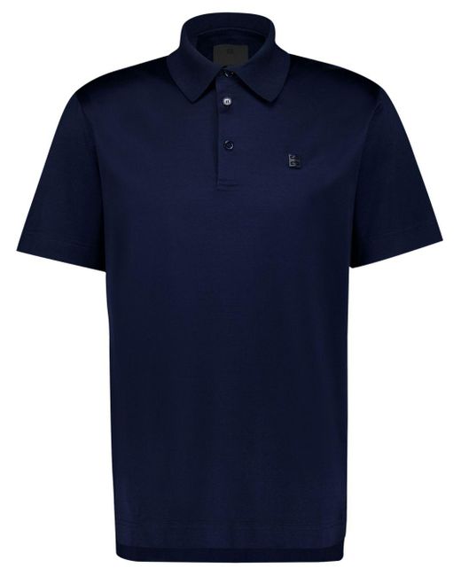Givenchy 4G Mercurised Cotton Polo Shirt in Blue for Men Lyst Canada