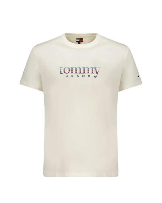 Tommy Hilfiger White Logo-Print T-Shirt for men