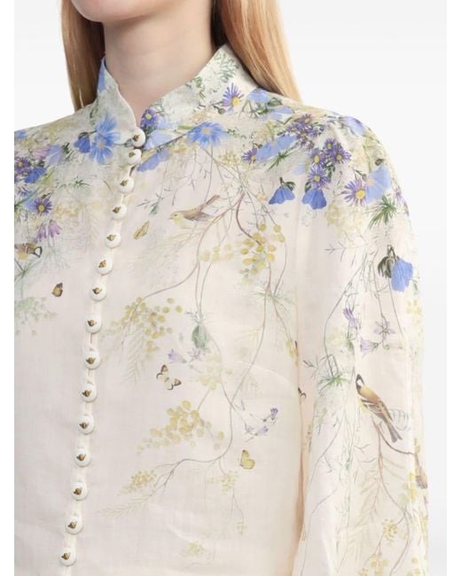 Blusa Harmony con estampado floral Zimmermann de color White