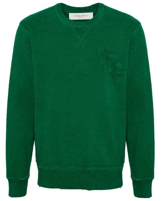 Golden Goose Deluxe Brand Archibald Gerafelde Katoenen Sweater in het Green voor heren