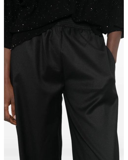 Fabiana Filippi Black Elasticated-Waist High-Waisted Trousers