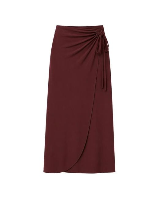Max Mara Gesmockte Wikkelrok in het Purple