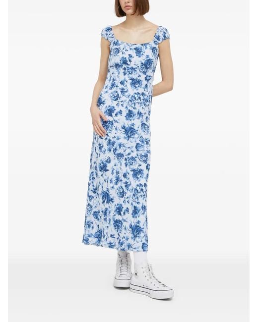 blue flowery dress Must Be Love Floral Maxi Dress - Blue and White