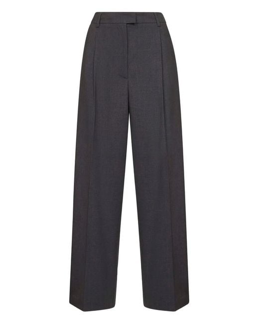 Blanca Vita Blue Pleated Wide-Leg Trousers