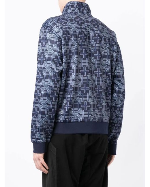 Ksubi Blue Monogram Zip-Up Sports Jacket for men