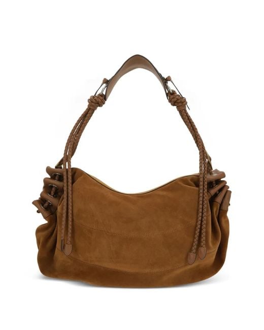 Isabel Marant Brown Sac Porté Épaule Maia Médium À Bride Tressée