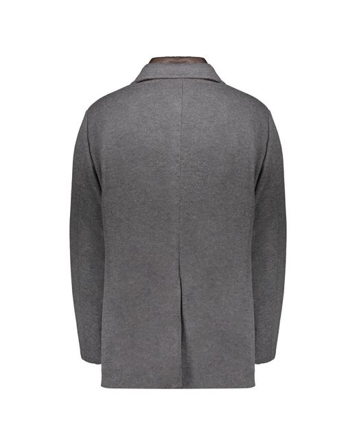 Moorer Gray Double-Breasted Layered Jacket for men