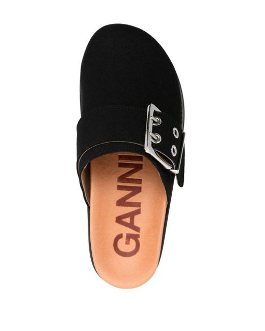 Ganni Feminine Slippers Met Gesp in het Black