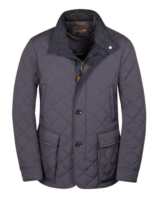 Moorer Blue Kesten-Skt Quilted Jacket for men