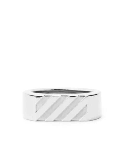 Off-White c/o Virgil Abloh White Bague À Design Géométrique for men