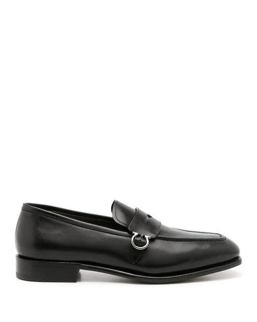 Ferragamo Black Ferragamo Leather Penny Loafers for men