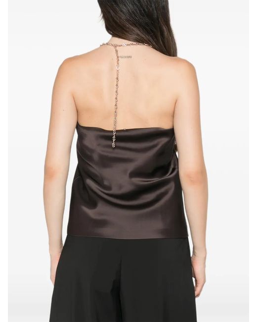 Sportmax Black Spxpiombo V-Neck Chain-Strap Top