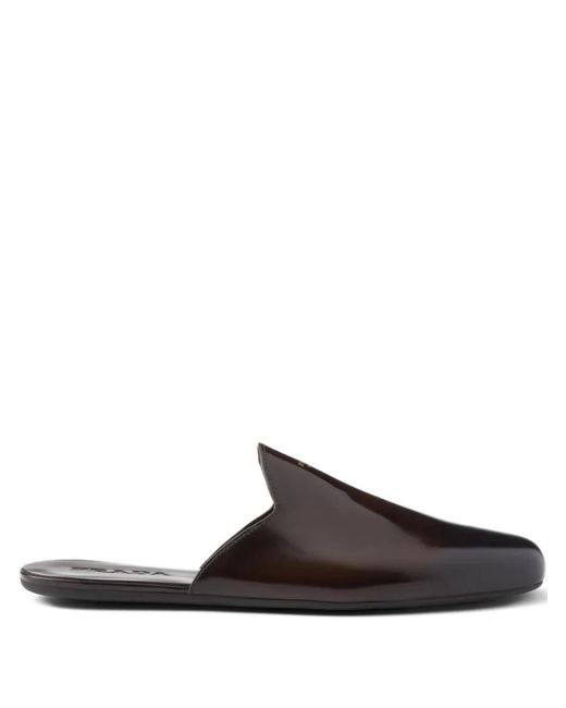Prada Brown Mules En Cuir for men