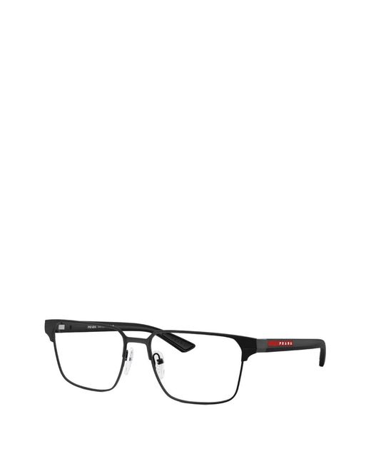 Prada Linea Rossa Black Lunettes De Vue À Monture Rectangulaire