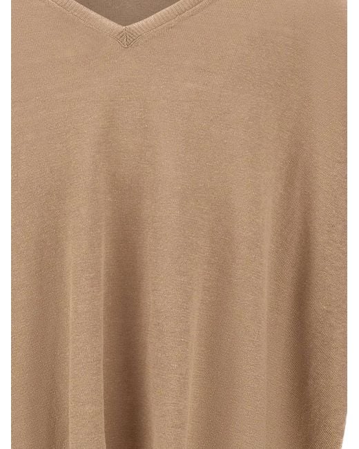 Kangra Natural V-Neck Short-Sleeve Top