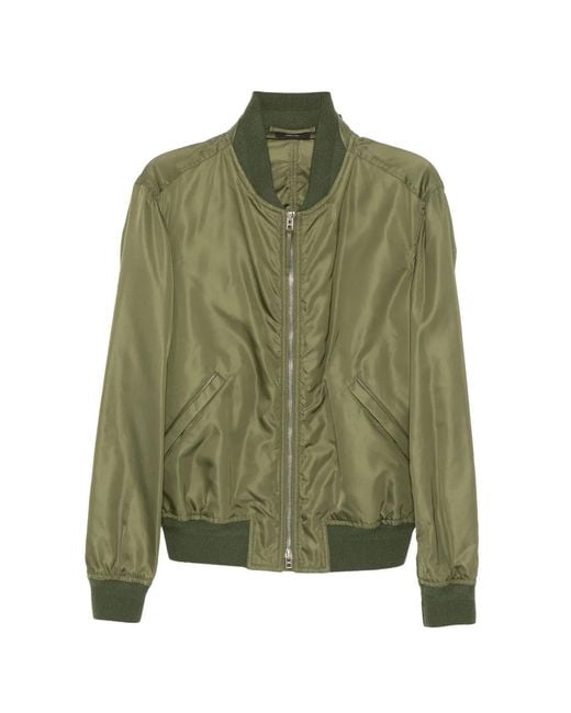 Tom Ford Green Silk Poplin Bomber Jacket for men