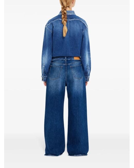 Alanui Blue Fringed Jeans