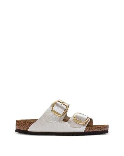 Birkenstock White Arizona Big Buckle Sandals