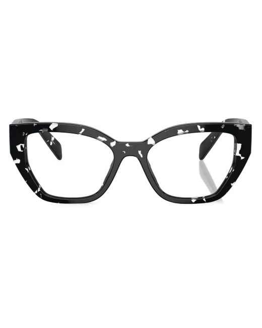 Prada Brown Tortoiseshell Geometric-Frame Glasses