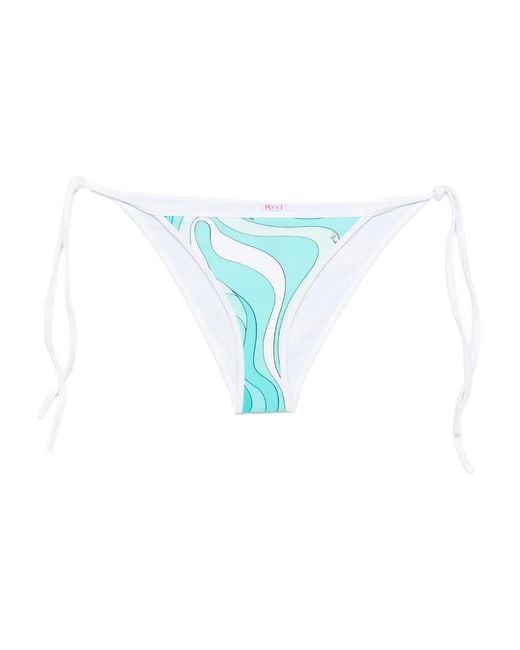 Emilio Pucci Blue Bas De Bikini À Taille Basse