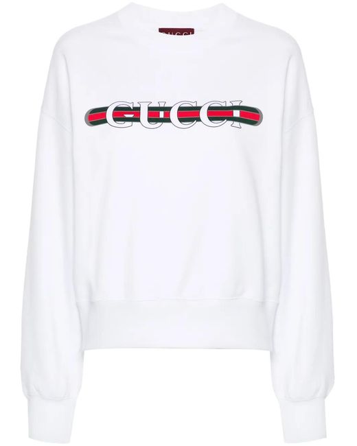 Sudadera Con Estampado Web Gucci de color White