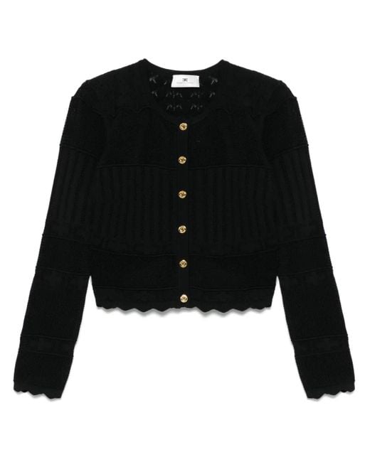 Elisabetta Franchi ポインテールニット カーディガン Black