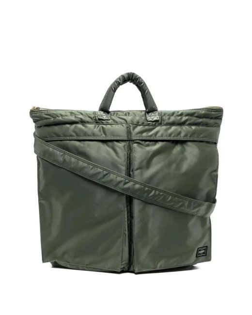 Porter-Yoshida and Co Green Two Way Helmet Bag for men